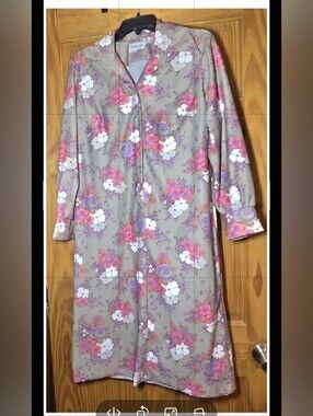 Vintage Nelly Don Floral Midi Shirt Dress Retro 70s